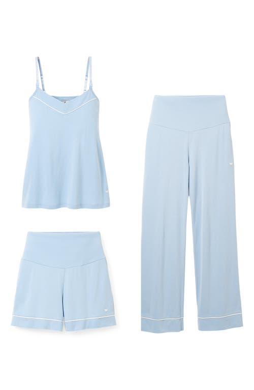 Petite Plume 3-Piece Cotton Maternity Set in Periwinkle  product