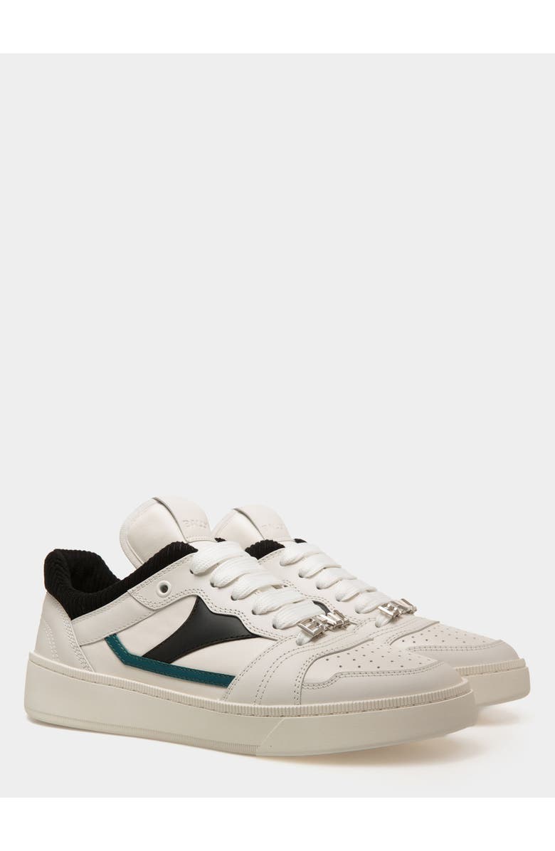 Bally Plain Calf Leather Raise Sneaker, Alternate, color, White