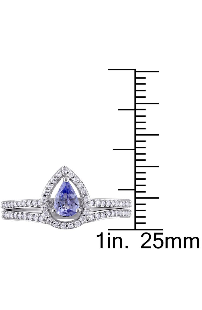 Julianna B. Tanzanite & Diamond Pear Halo Bridal Ring Set, Alternate, color, Tanzanite