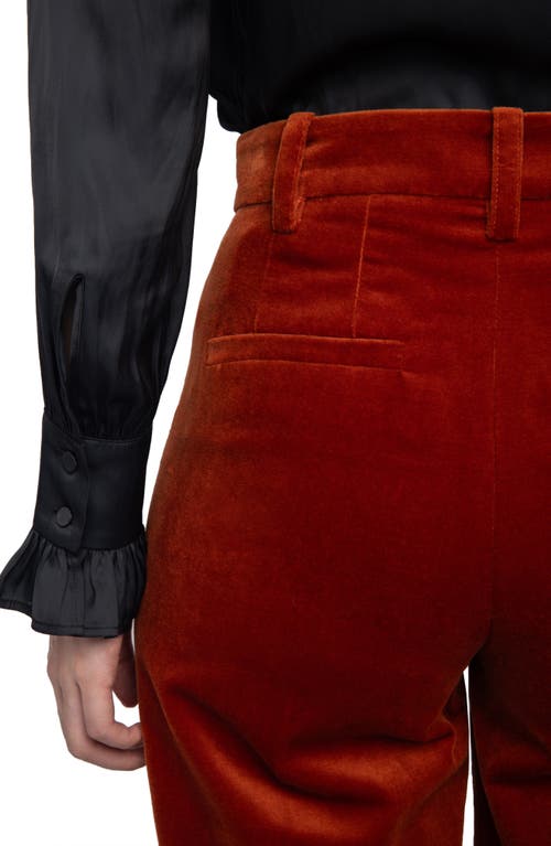 Zadig & Voltaire Womens Burn Panol Wide-leg Cotton-velvet Trousers In Red