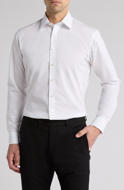 Non-Iron Trim Fit Solid Cotton Dress Shirt (Regular, Big & Tall)