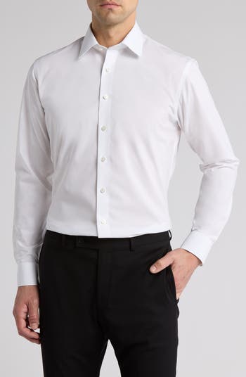 Non-Iron Trim Fit Solid Cotton Dress Shirt