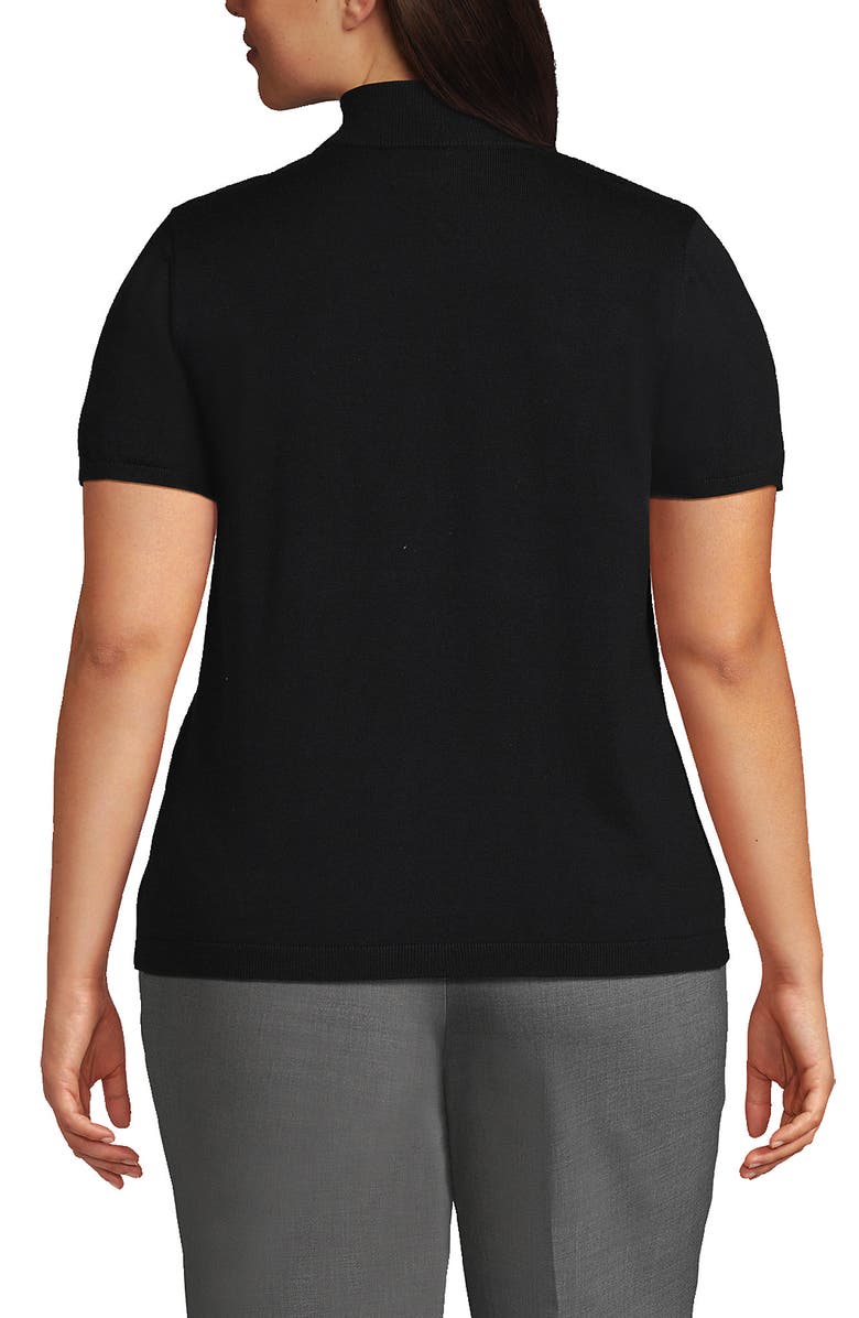 Lands' End Cotton Modal Half Sleeve Mock Neck Pullover Sweater, Alternate, color, 