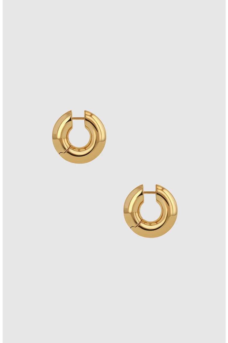Bold Link Hoop Earrings, Main, color, Gold