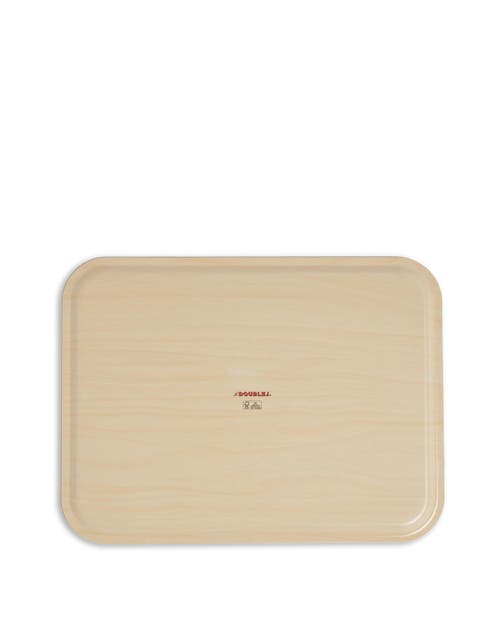 LA DOUBLEJ LA DOUBLEJ RECTANGULAR PRINTED TRAY BIG BLOOMS BIANCO MULTICOLOR 