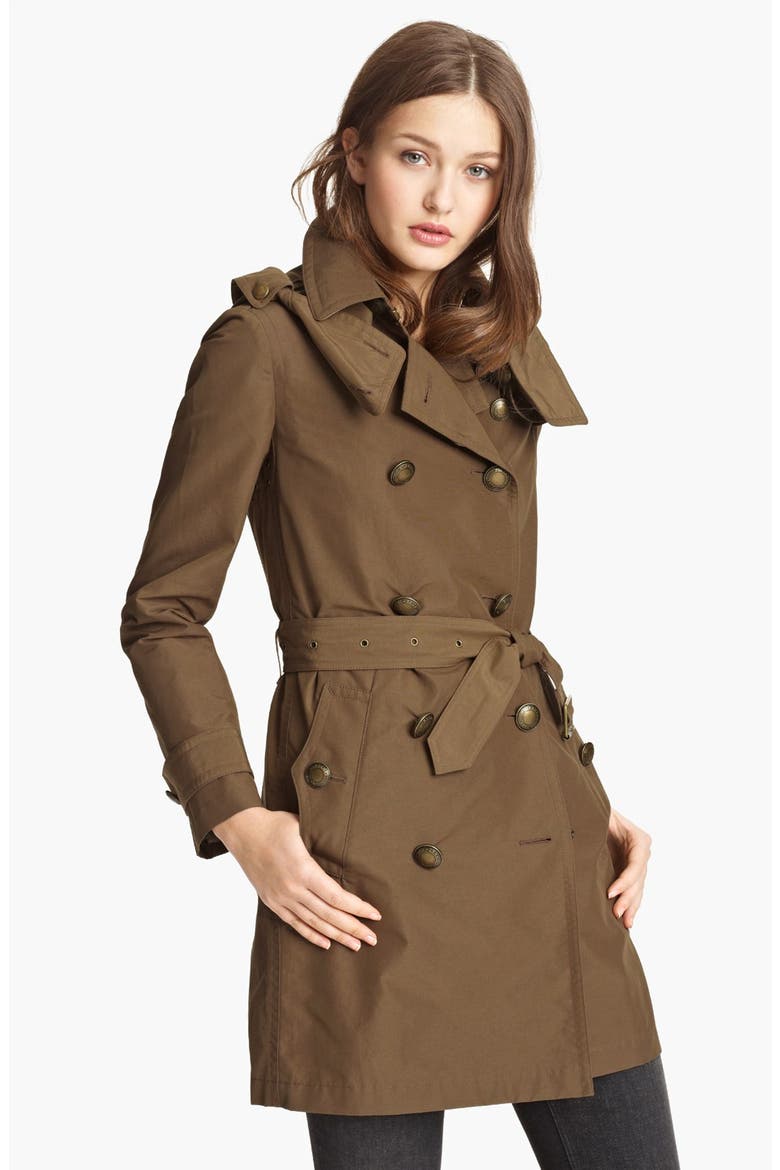 'Balmoral' Trench Coat, Main, color, DARK FLAX