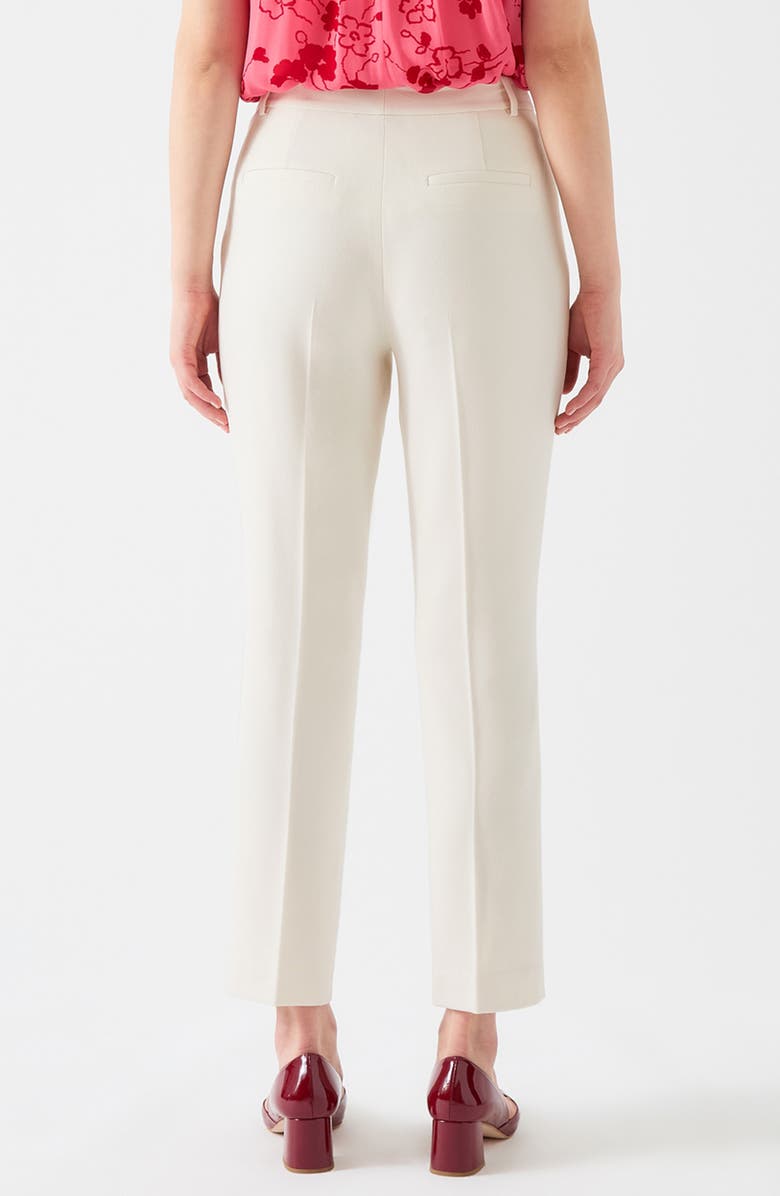 LK Bennett Lily Flat Front Pants, Main, color, Ivory