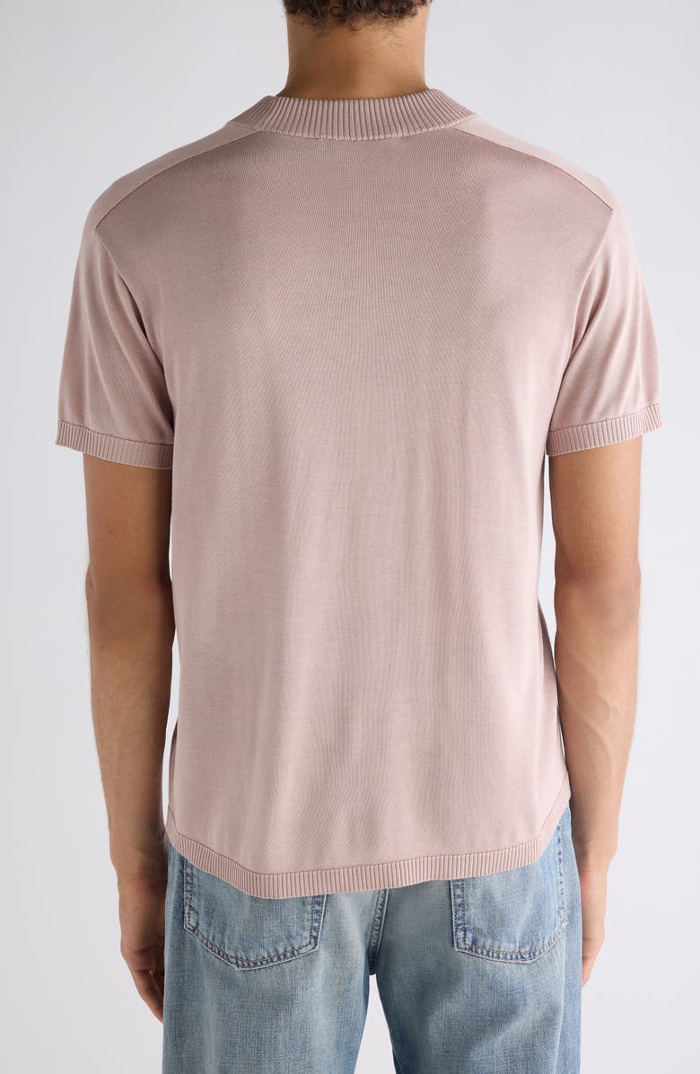 Acne Studios Kyotini Silk Short Sleeve Knit Top, Alternate, color, Light Pink