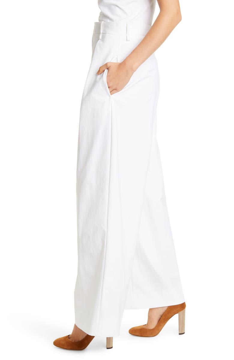 Bottega Veneta Wide Leg Stretch Canvas Pants, Alternate, color, 