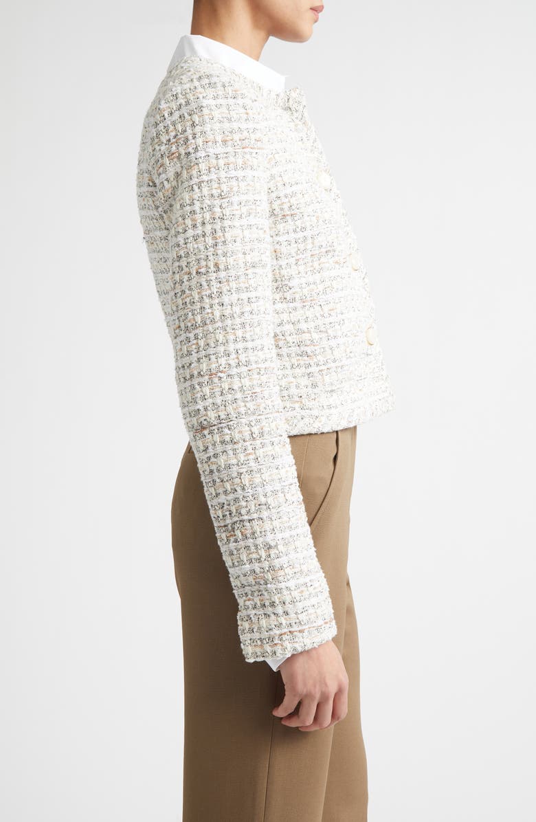 ST. JOHN Côte d'Azure Tweed Crop Jacket, Alternate, color, Ecru / Taupe Multi