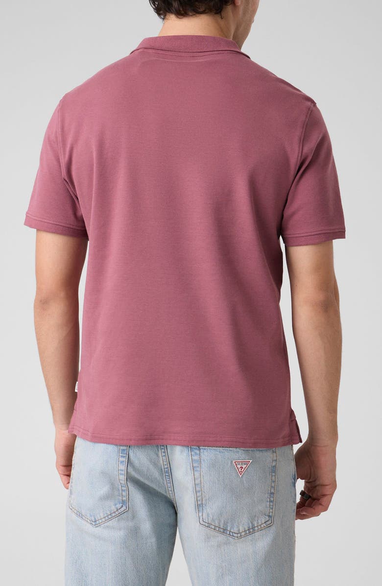 GUESS Muscle Fit Sueded Jersey Polo, Alternate, color, Soft Berry