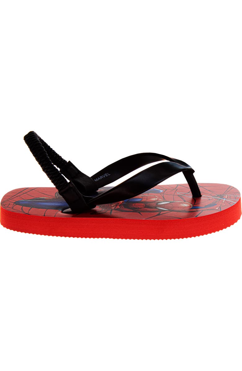 JOSMO Kids' Spider-Man Slingback Flip Flop Sandal, Alternate, color, Red