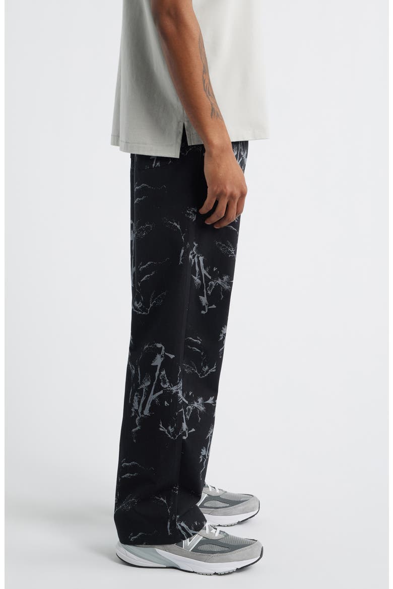 Hunter Lawrence Edition - Flower Pattern Milano Pants, Alternate, color, BLACK