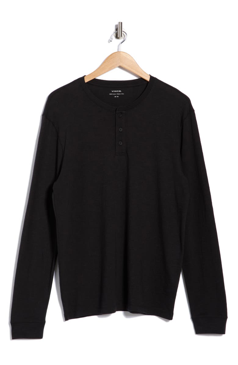 Vince Long Sleeve Henley T-Shirt, Alternate, color, Black