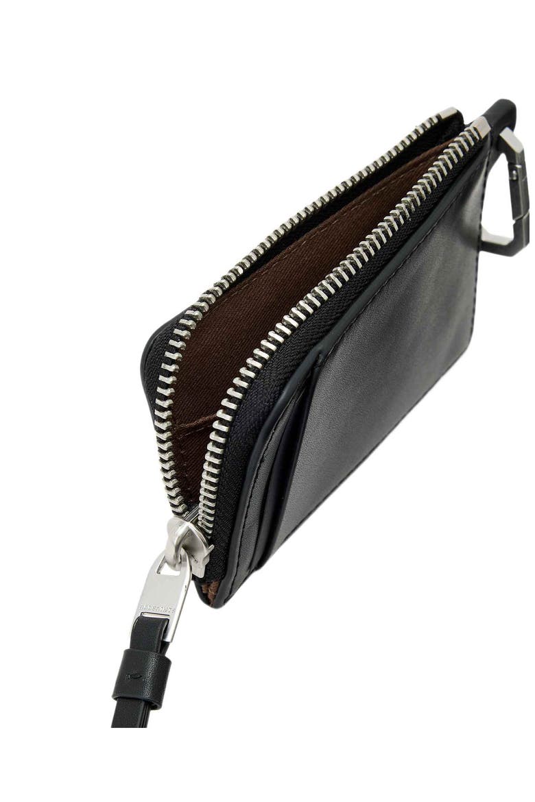 Remy Leather Wallet, Alternate, color, BLACK/ SILVER