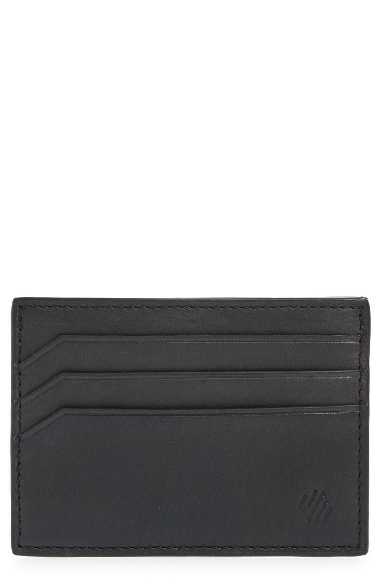 Johnston & Murphy RFID Leather Card Case, Main, color, Black