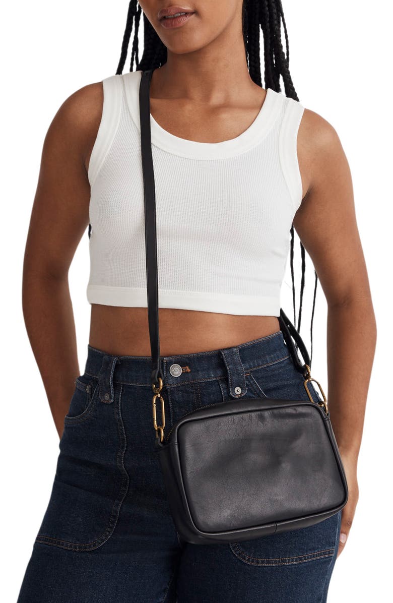 Madewell Medium The Carabiner Leather Crossbody Bag, Alternate, color,