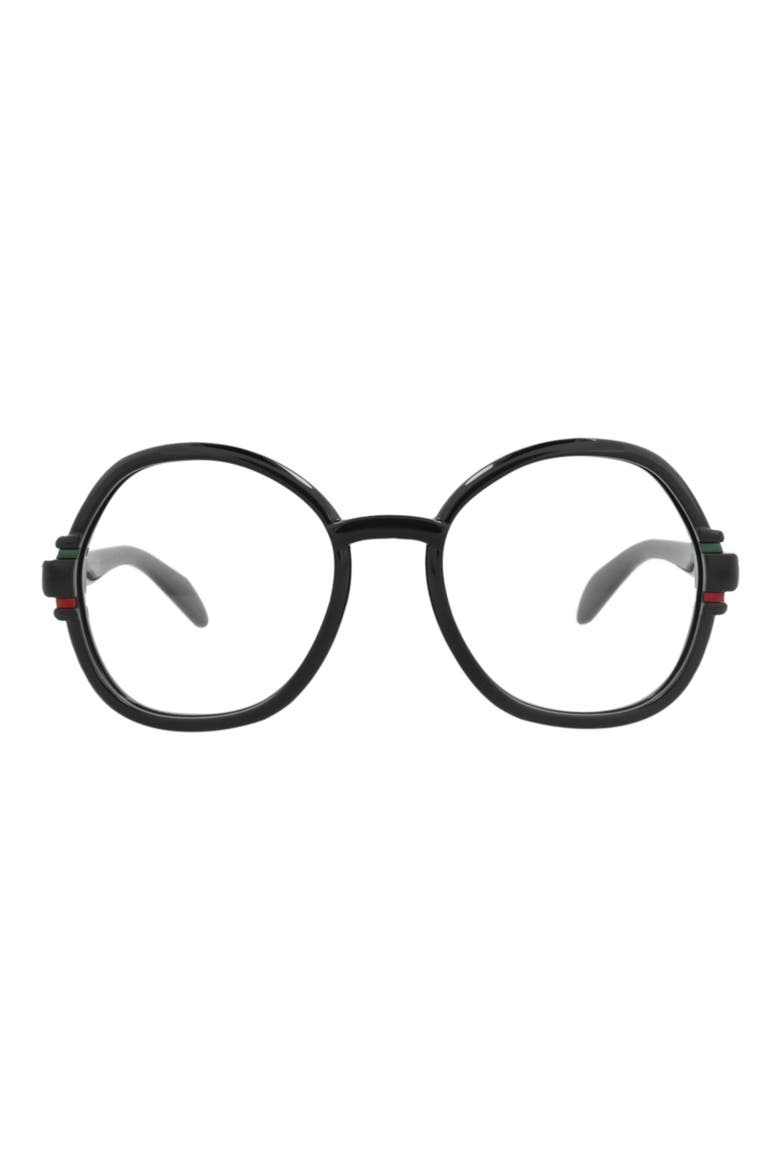 54mm Round Optical Glasses, Main, color, BLACK BLACK TRANSPARENT