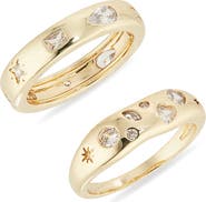 NORDSTROM RACK Cubic Zirconia Inlay Ring Set