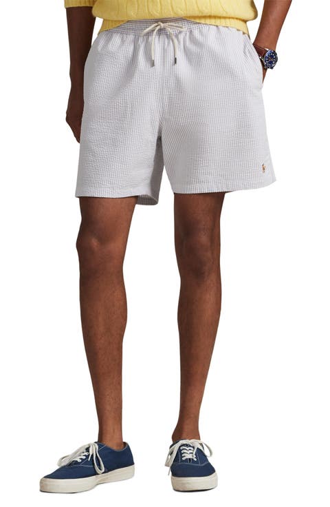Traveler Seersucker Swim Trunks