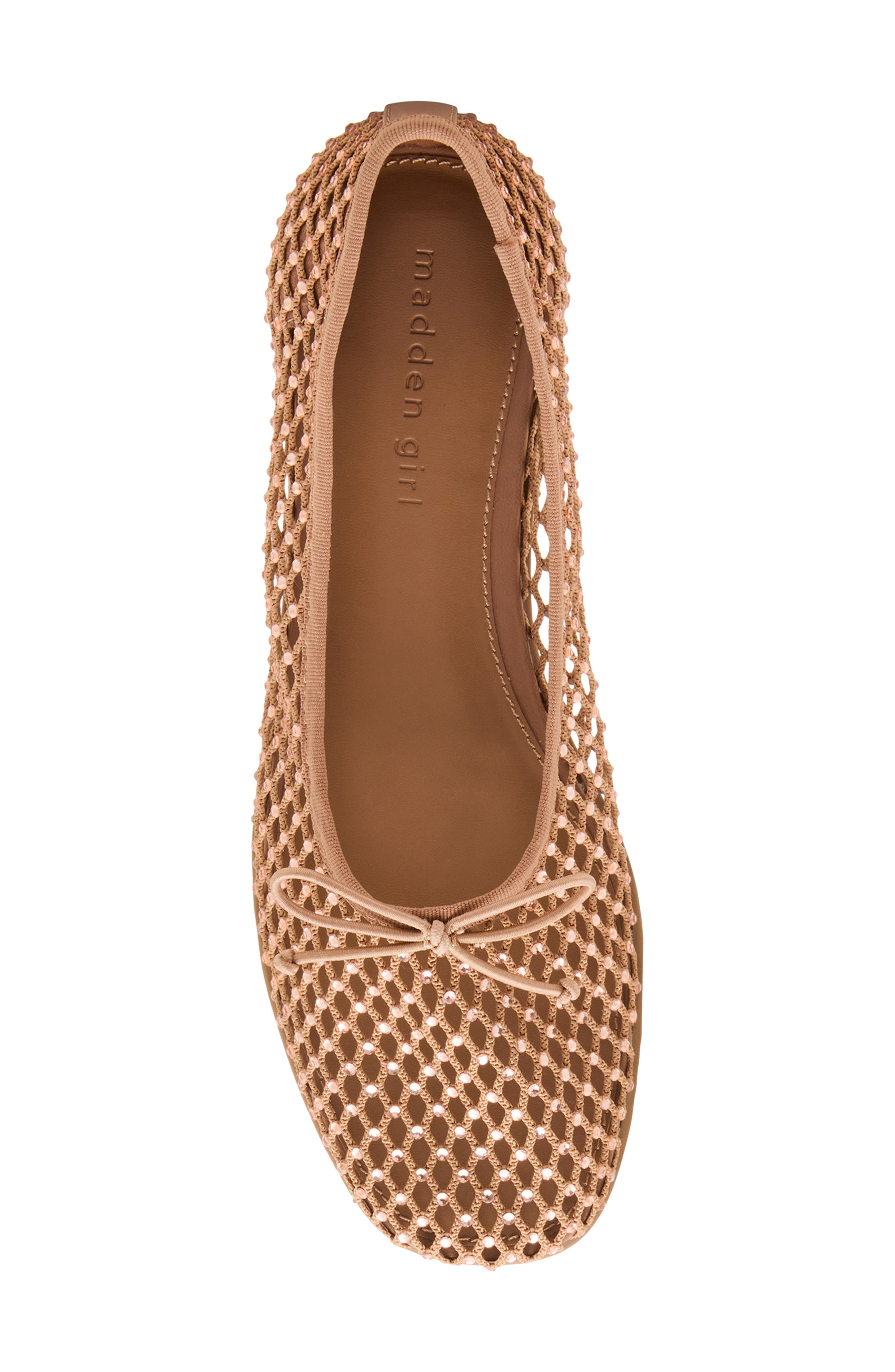 Beautyy Rhinestone Mesh Ballet Flat, Alternate, color, BEIGE MULTI