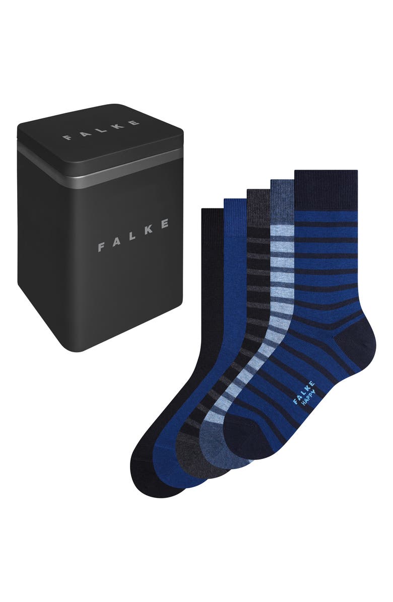 Falke Happy Assorted 5-Pack Crew Socks With Gift Box, Main, color, Multi Color