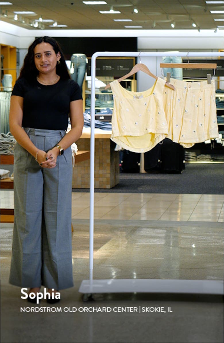 Tiana Floral Embroidered Crop Tank & High Waist Shorts Set, sales video thumbnail