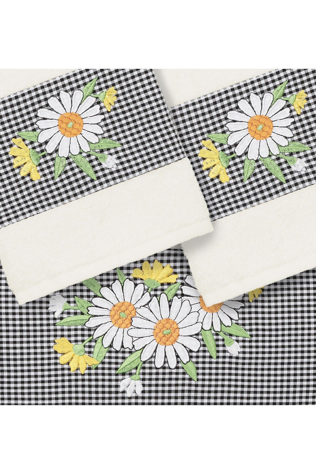 Linum Home Textiles Daisy 3-Piece Embellished Towel - Cream | Nordstromrack