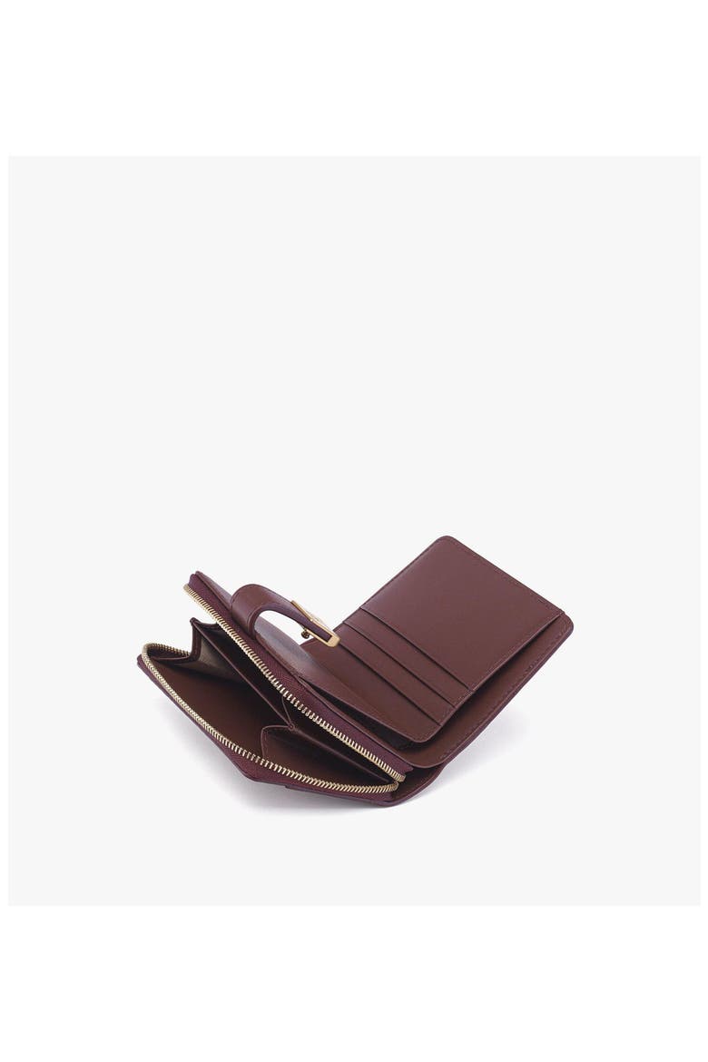Aren Brass Plate Wallet in Visetos, Alternate, color, Cinnamon