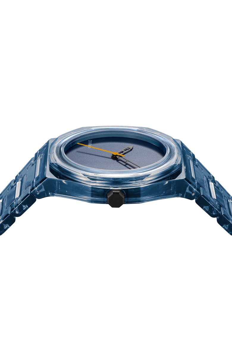 D1 Milano Exp_Cobalt Nylon Bracelet Watch, 39mm, Alternate, color, Transparent Blue