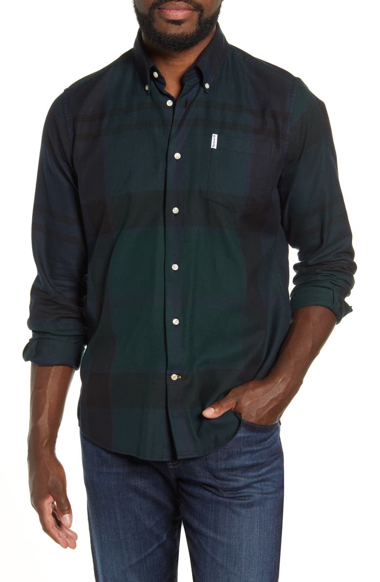 Barbour Dunoon Tailored Fit Button-Down Cotton Shirt, Main, color,