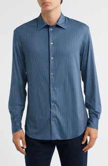 Emporio Armani Jersey Button-Up Sport Shirt
