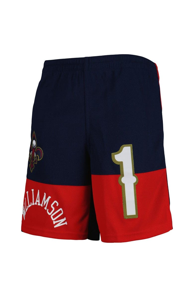 Outerstuff Youth Zion Williamson Navy New Orleans Pelicans Pandemonium Name & Number Shorts, Alternate, color, 