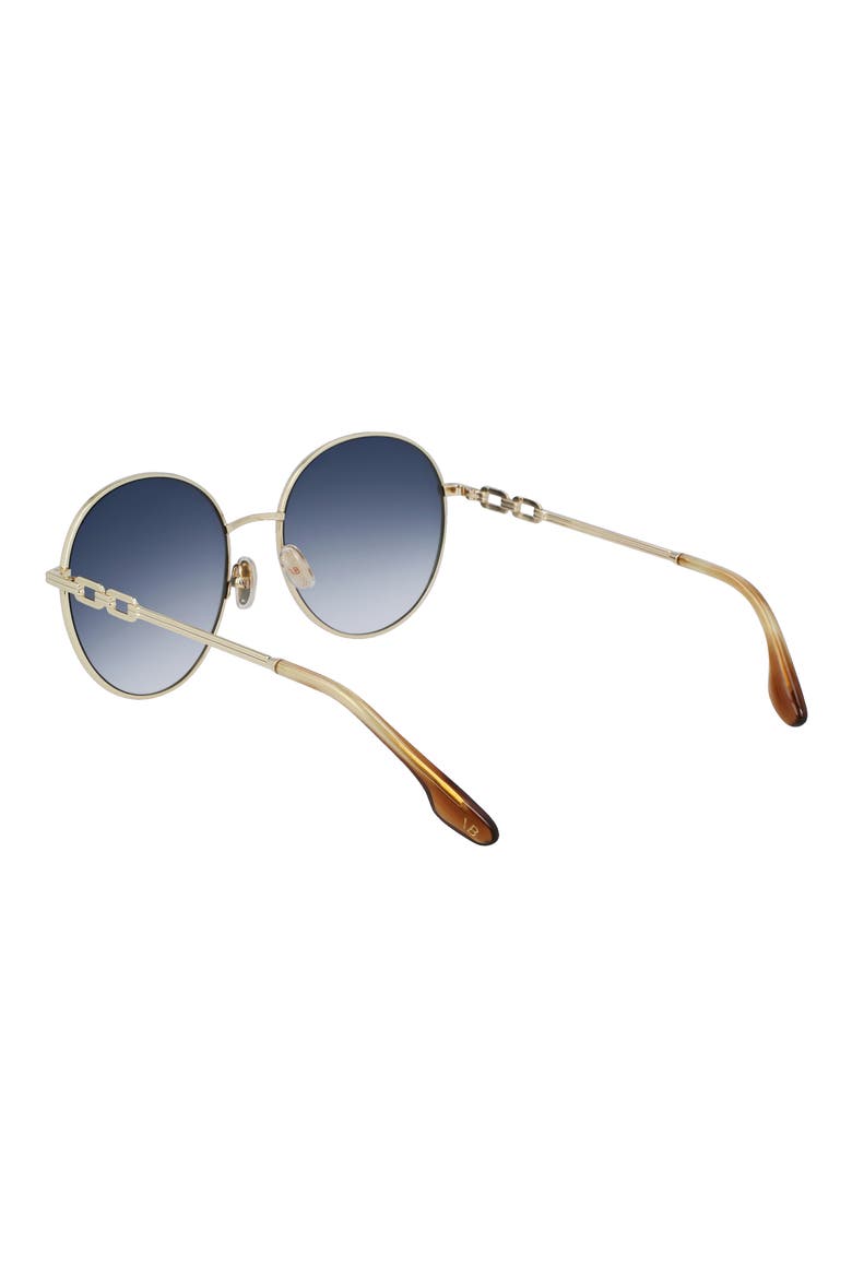 58mm Gradient Round Sunglasses, Alternate, color, GOLD/ BLUE