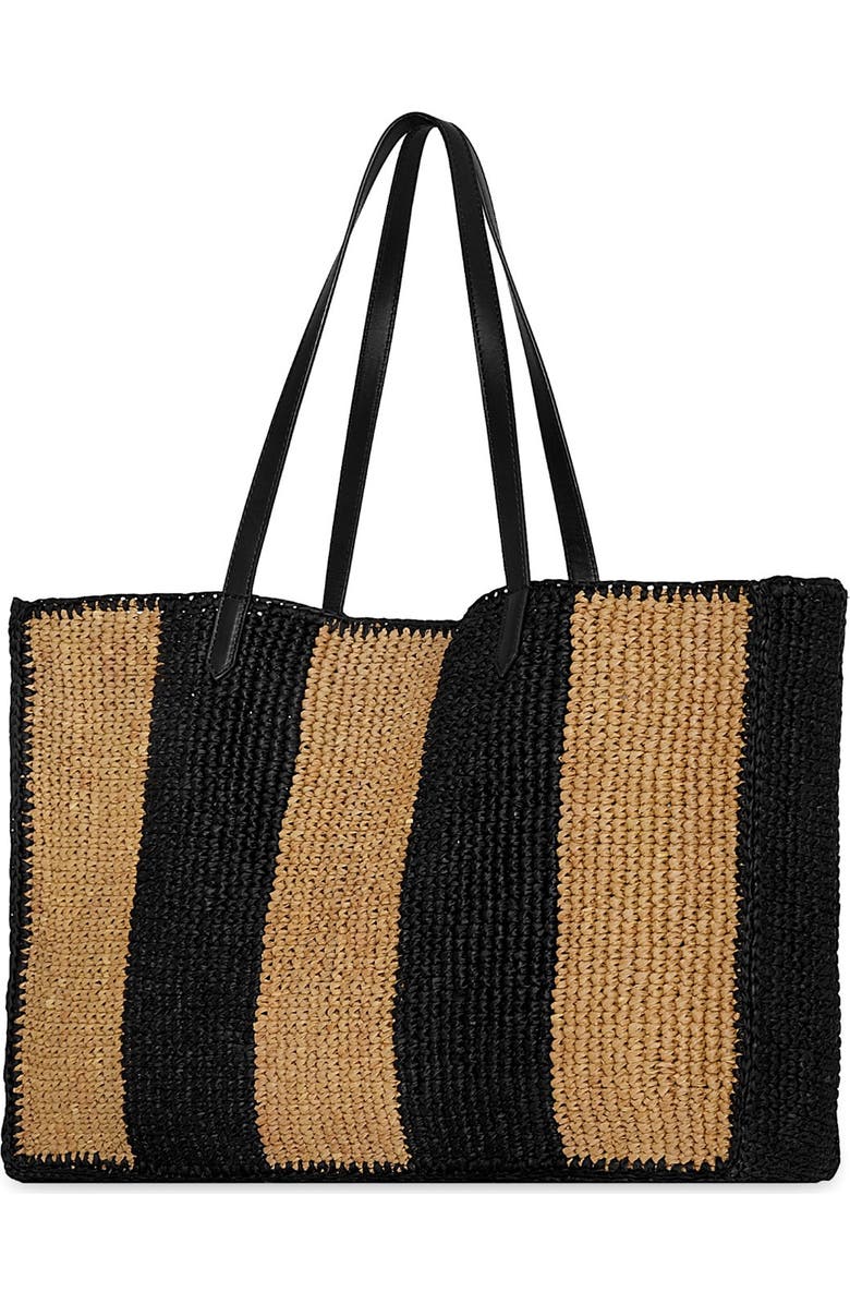 Rebecca Minkoff Large Raffia Tote, Alternate, color, Black/ Brown