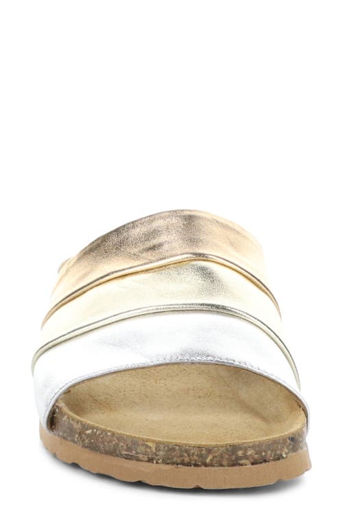 Bos. & Co. Libby Platform Wedge Slide Sandal In Pearl Combo