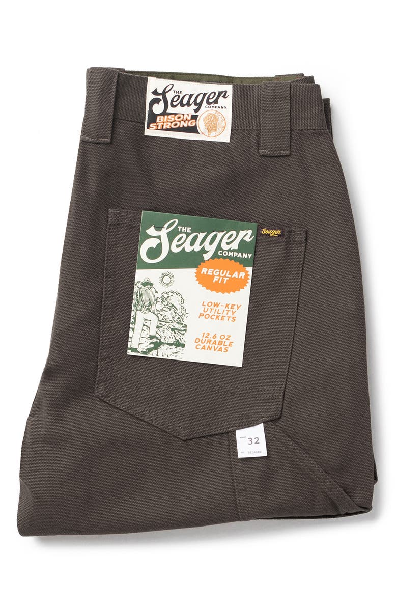 Seager Co Bison Cotton Canvas Carpenter Pants, Alternate, color, Darkwood