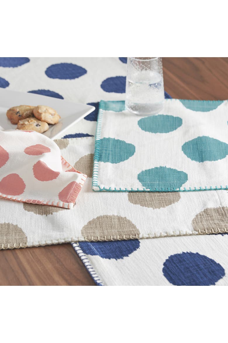 Dot 100% Cotton Placemat Collection 14" x 20", Alternate, color, Dark Blue