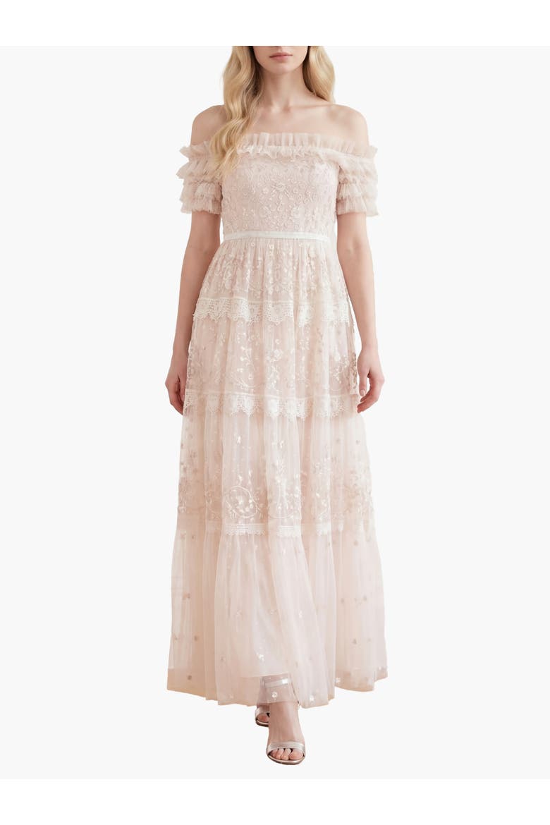 Midsummer Lace Off-shoulder Gown, Main, color, Cream