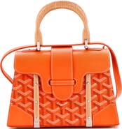 Pre-Owned Goyard Structured Saigon Top Handle Bag Coated Canvas with Leather Mini