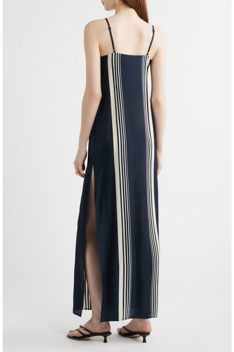 Suki Stripe Sleeveless Silk Blend Maxi Dress, Alternate, color, SALUTE SCARF PRINT