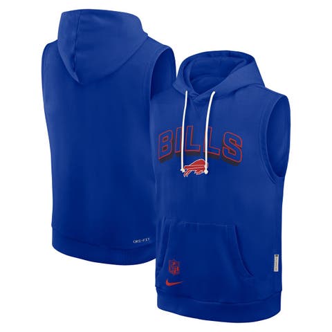 Men's Nike Royal Buffalo Bills Sideline Performance Sleeveless Pullover Hoodie