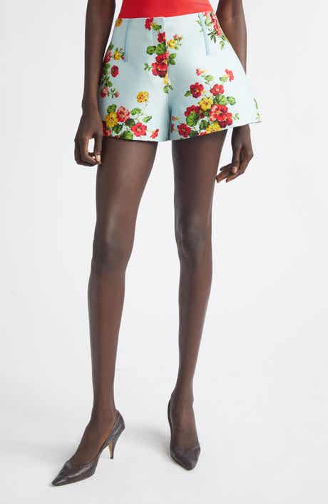 The Cricket Floral Wool & Silk Faille Bell Shorts
