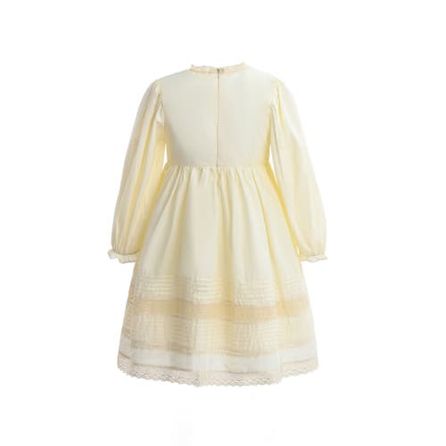 Sweet Cactus Pintuck & Lace Dress In Yellow