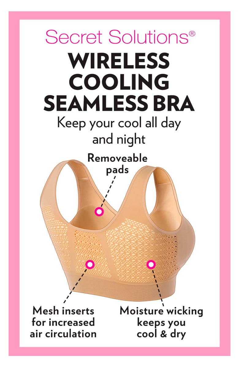 Secret Solutions Wireless Cooling Seamless Bra, Alternate, color, Nude