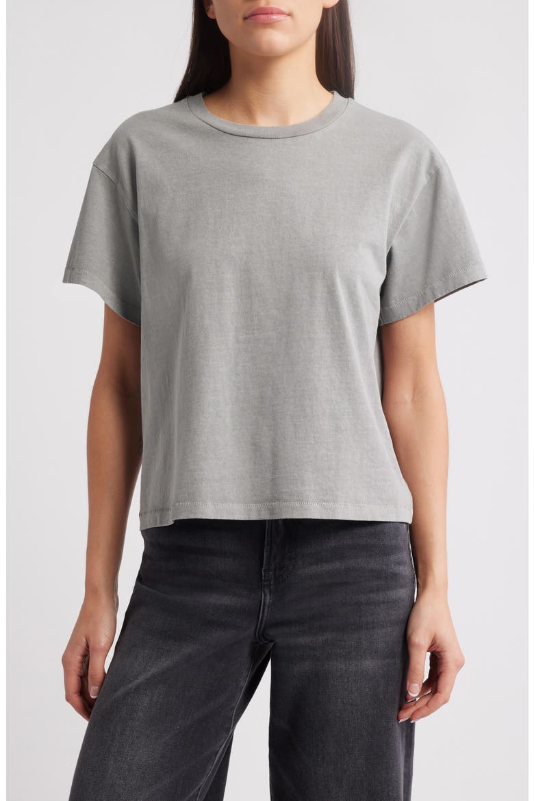 Square Cotton T-Shirt, Main, color, PEBBLE GREY