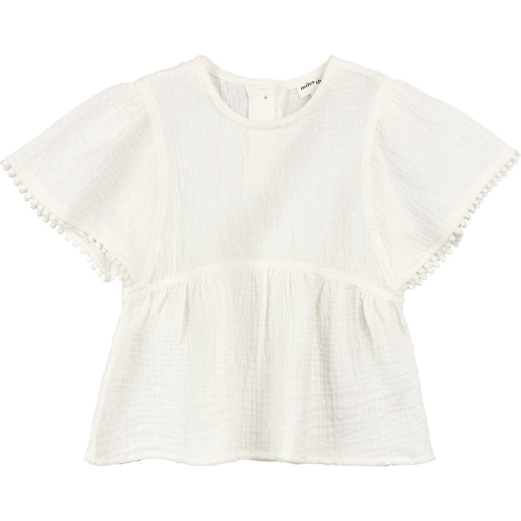 Miles The Label Kids' Cotton Gauze Top In White