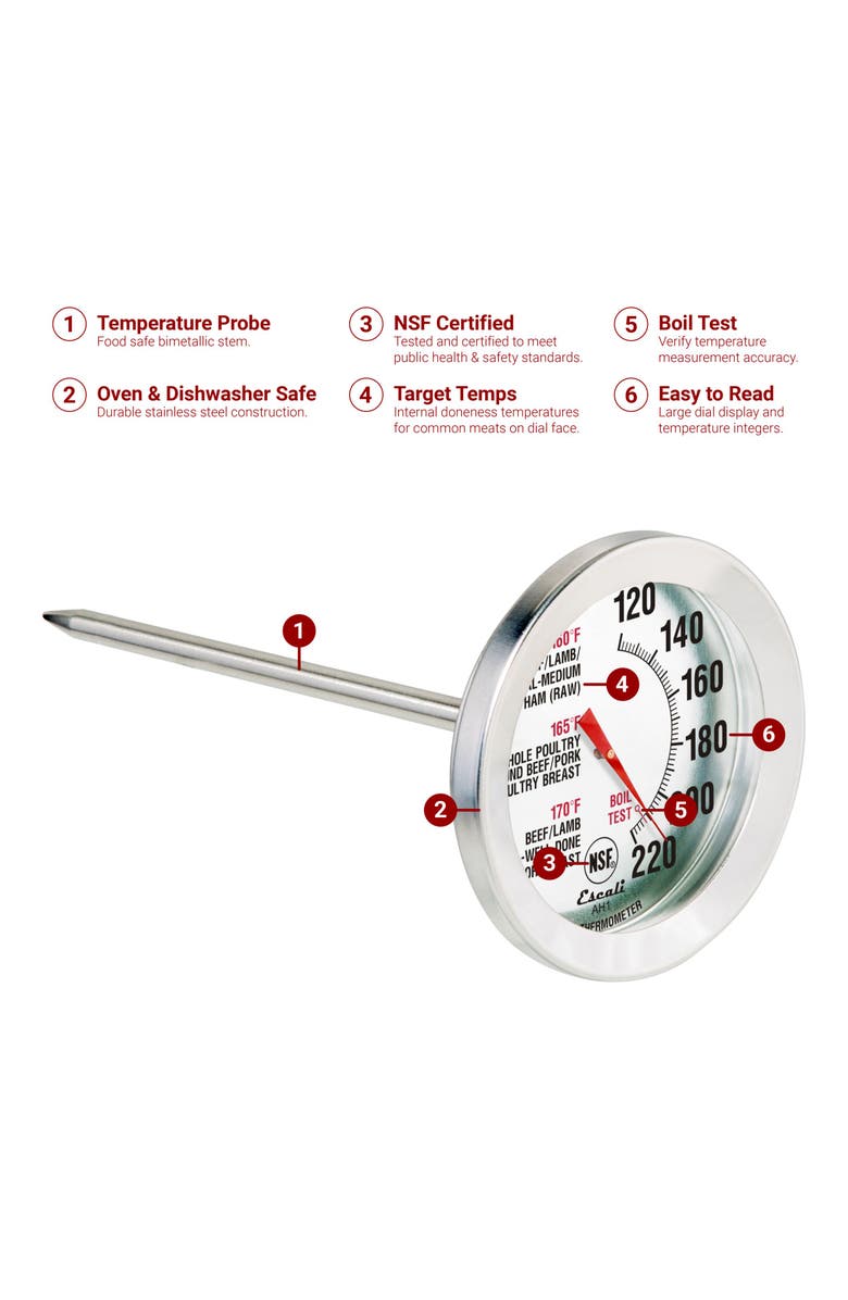 ESCALI Oven Safe Meat Thermometer, Alternate, color, Metallic Silver