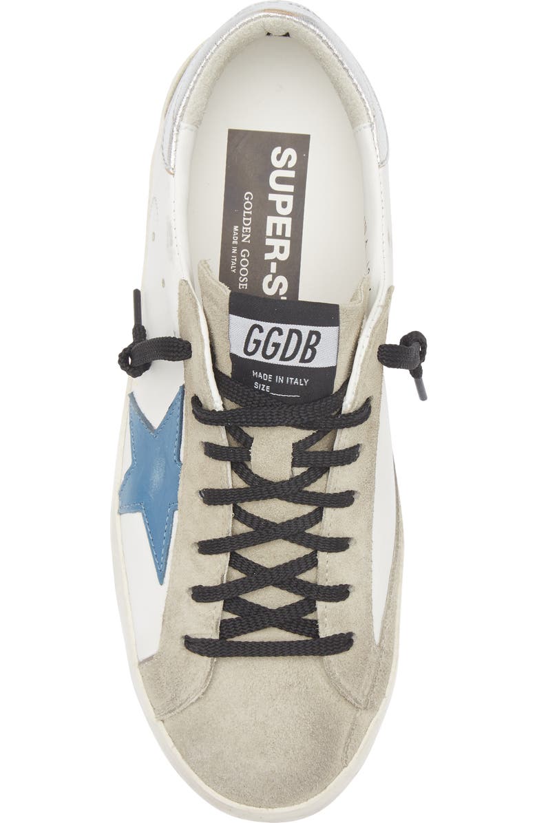 Golden Goose Super-Star Sneaker, Alternate, color, White/Gray/Silver Blue
