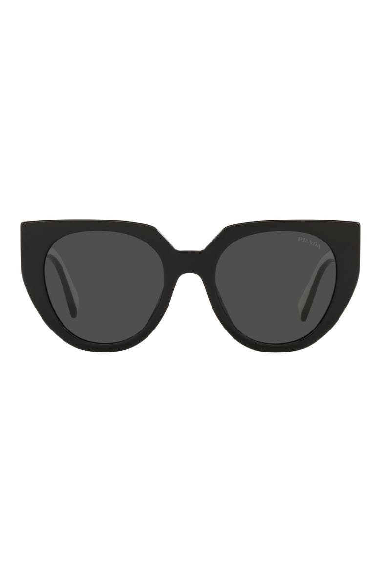 53mm Cat Eye Sunglasses, Main, color, BLACK